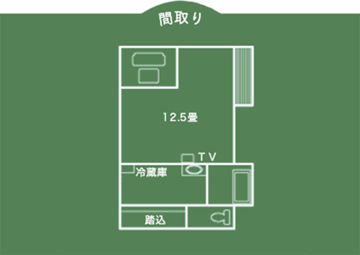 飛天館　一間和室　間取り