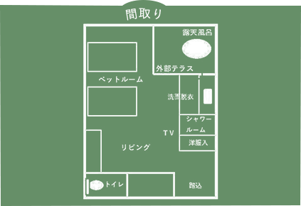讃水館 ラグジュアリー露天風呂付ツインルーム 間取り