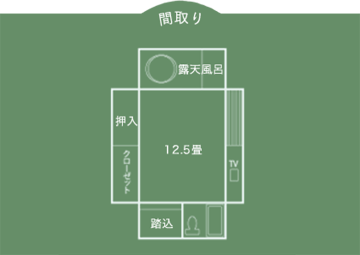 讃水館 3階露天風呂付和室 間取り