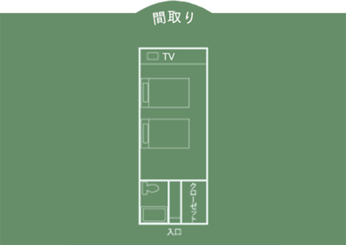 讃水館　ツインルーム　間取り