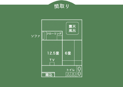 飛天館　露天風呂付和室　間取り